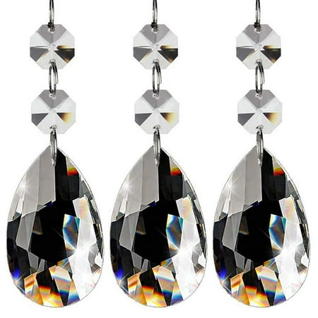

60Pcs Chandelier Crystals Clear Teardrop Crystal Chandelier Pendants Parts Beads Hanging Crystals for Chandeliers(50mm)