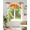 thumbnail image 5 of Fall Thanksgiving Kitchen Valances for Windows Orange Teal White Pumpkin Valance Curtains&nbsp; for Kitchen /Living Room/Bedroom/ Bathroom Decor, 54"x18 " ,Rod Pocket 1 Panel, Retro Maple Leaf, 5 of 8