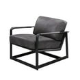 thumbnail image 2 of Benjara Accent Chair with Leatherette Seat and Metal Frame, Gray, 2 of 5