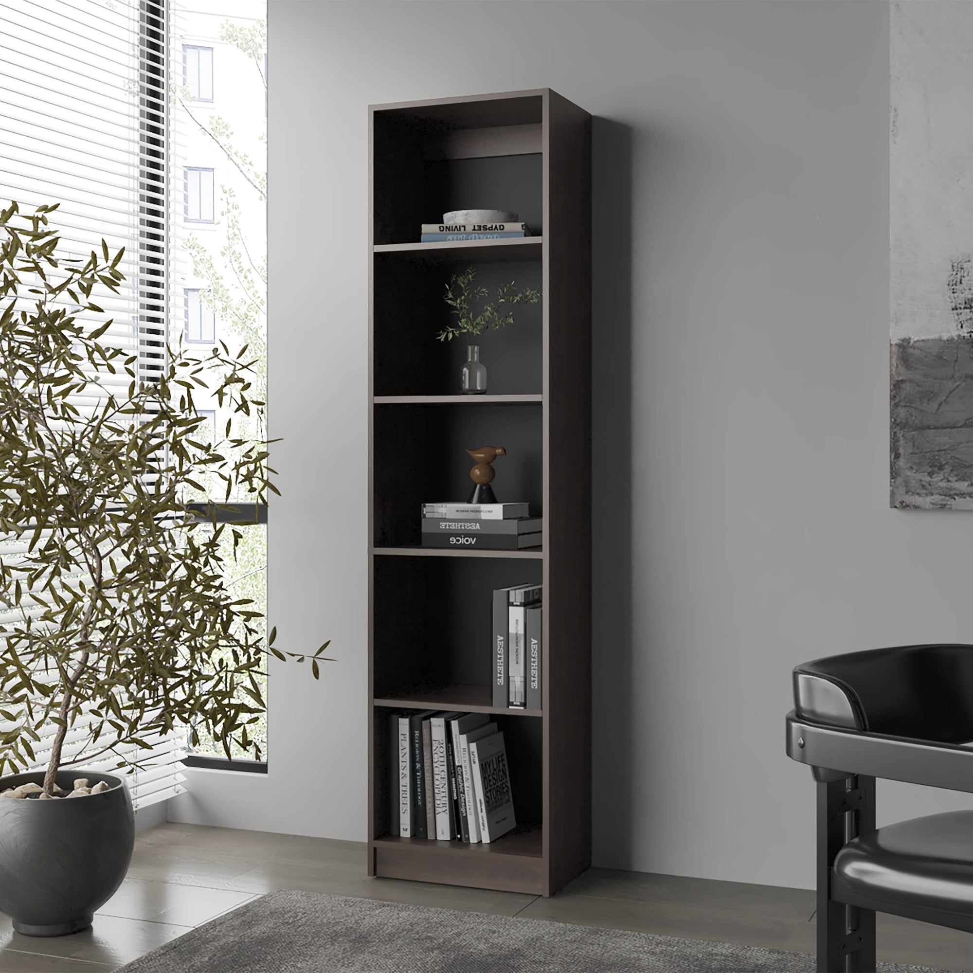 5 Shelves Bookcase with Adjustable Shelves 71.1" Bookshelf with Open Cube for Home