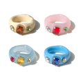 thumbnail image 1 of De Anillos De Dedo, Anillo De Diamante De Resina Retro, Anillo De Dedo De Resina Vintage Para Mujer, Regalo De Joyería Para Niña 4 Uds Kearding AP005513-00, 1 of 6