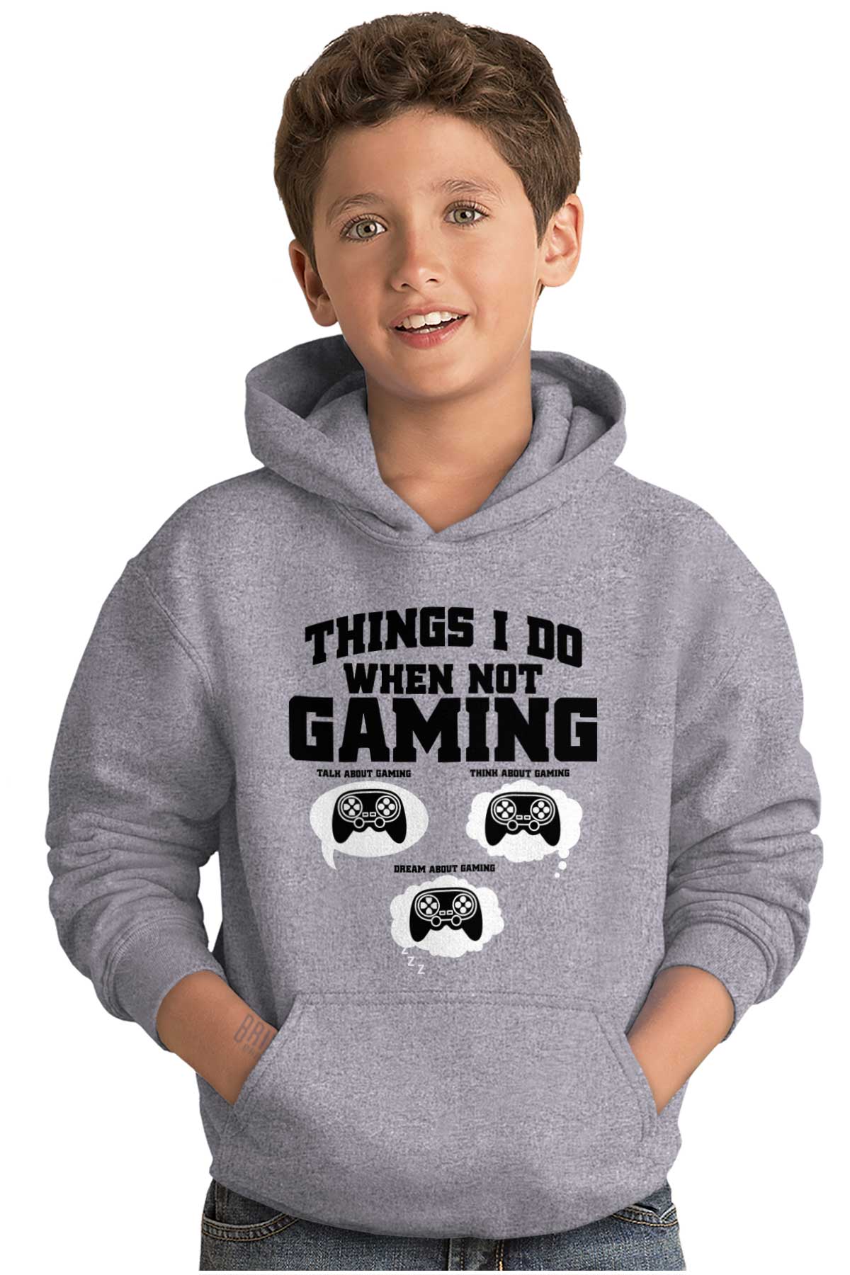 Things I Do When Not Gaming Youth Hoodie Boy Girl Teen Brisco Brands S