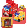 thumbnail image 1 of GoGo Bus Action Figure Toys Robot Transformer Cars PVC Deformation Vehicles Anime Cartoon Police Fireman Transformation Models JIANGLANG, 1 of 1