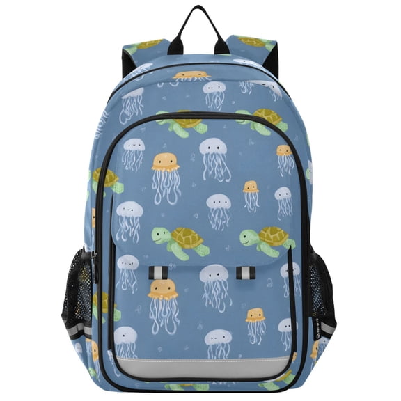 ALAZA Jellyfish Turtle Pattern Laptop Backpack Purse Travel Bag Casual School Bookbag Rucksack for Women Men