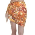 thumbnail image 2 of Kll Hippie Flower Print Women'S Sarong Coverups Short Bathing Suit Wrap Skirt Beach Wrap Swimsuit Cover Ups, 2 of 7