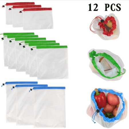 Sac De Cordon En Maille 10 Sacs Filet Réutilisables 35x30 Cm - Lavables, Respirants - Pour Fruits, Légumes, Courses - Écologiques
