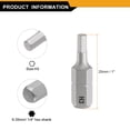 thumbnail image 2 of Uxcell 5pcs H3.0 Punta de destornillador hexagonal 1/4" vástago hexagonal 25mm/1" longitud bits hexagonales magnéticos de acero S2, 2 of 7