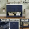 thumbnail image 4 of 36" Bathroom Vanity with Ceramic Sink, Bathroom Vanity with Tip-Out Tray and 2 Full-Extension Drawers, Silver Pulls and Soft Close Drawer Slides Design, 1 Open Shelf at the Bottom, Blue, 4 of 9