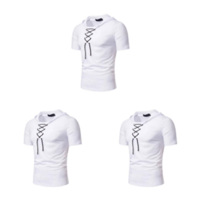 Guardurnaity Elegantes sudaderas con capucha de manga corta para hombres - Telas seleccionadas Trendy And Fashion White M Type1 NO1