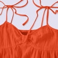 thumbnail image 6 of VEKDONE Mini Dresses for Women Loose Fit Spaghetti Strap Bow Babydoll Dress Summer Casual Vacation Flowy Beach Short Sundress Orange M, 6 of 7