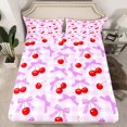 thumbnail image 2 of Feelyou Purple Princess Bow Twin Sheet Sets, Kawaii Buffalo Plaid Bedding, 3pcs, 2 of 7