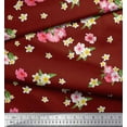 thumbnail image 3 of Soimoi Cotton Jersey Fabric Leaves & Plumeria Floral Print Fabric by The Yard 58 Inch Wide, 3 of 3