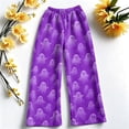 thumbnail image 5 of Trgacdwlo Halloween Pajama Pants Fuzzy Spooky Season Wide Leg Womens Flannel Pajama Pants Elastic Waist Winter Cozy Warm Lounge Pants Women, 5 of 6