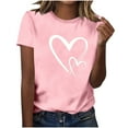 thumbnail image 7 of Neewe Women's T Shirts Short Sleeve Tees Heart Graphic Loose Summer Tops, 7 of 7