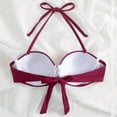 thumbnail image 2 of TOWED22 Bikini Top for Women Bathing Suit Criss Cross Self Tie Spaghetti Straps V Neck(Wine,M), 2 of 4