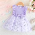 thumbnail image 3 of Vedolay Mini Dress Girl's Halter Neck Cold Shoulder Sleeveless Summer Casual Sundress A-line Dress with Pockets,Purple 18-24 Months, 3 of 5