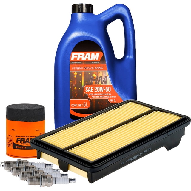 Kit De Afinación Con Aceite 20W50 Mineral, Bujías Cobre, Filtro De Aire Y Filtro De Aceite 7 Piezas Compatible con Acura Csx L4 2.0L DE 2007 A 2011
