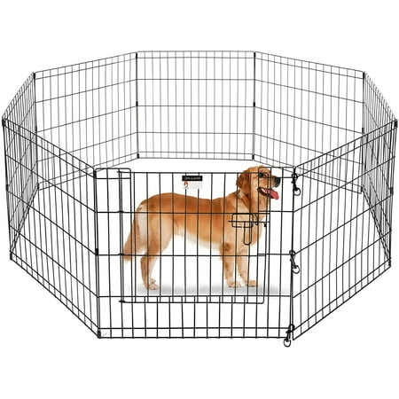 Playpen for Dogs with Panels in Black (24 in. L x 3 in. W x 24 in. H (19 lbs.))