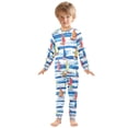 thumbnail image 6 of FORMRS Long Sleeve Top and Pants Pajama Set for Niños 2-Piece Sleepwear, Sizes 18M-8Y, Orange Sailboats, 6 of 6