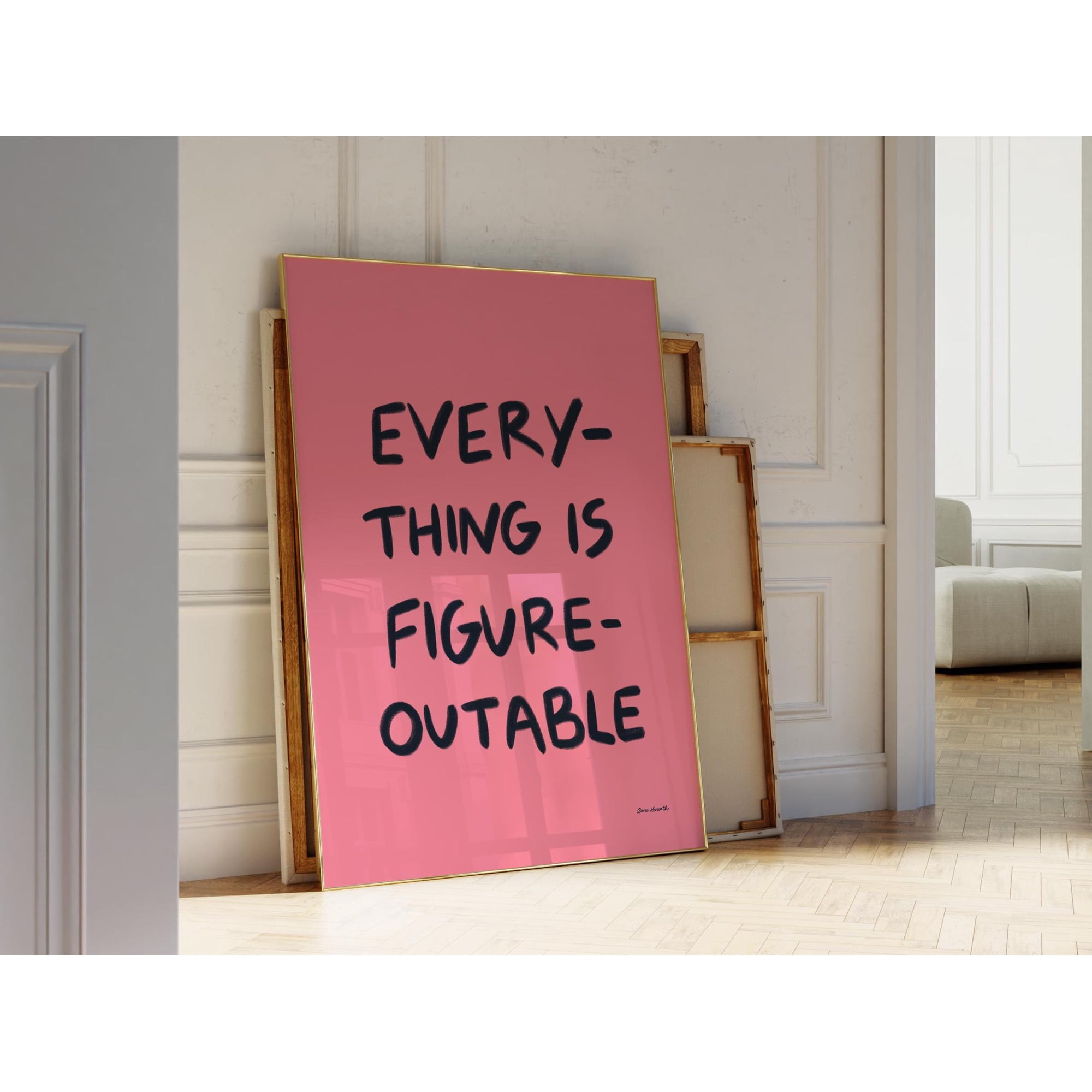 Everything Is Figureoutable Wall Arttypography Wall Arttrendy Quote Print Motivational Quote Poster Office Desk Decor Affirmation Art Poster Only