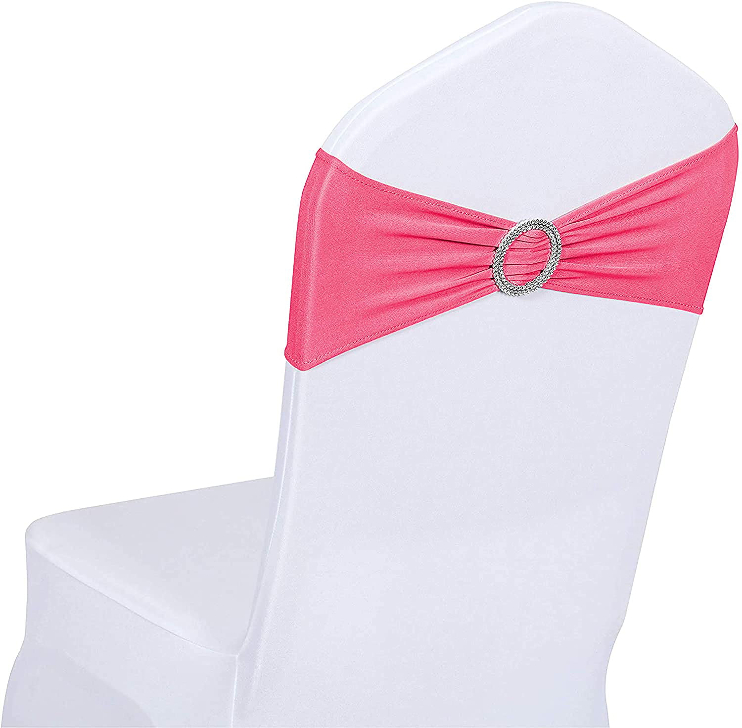 10/20x Spandex Stretch Wedding Party Chair Cover Band Bow Sashes w/ Flower Decor 