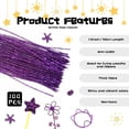 thumbnail image 2 of Pipe Cleaners Craft Chenille Stems 100 Pcs Chenille Cleaners Kids Fuzzy Sticks for DIY Art Creative Crafts Decorations, 6 mm x 12 Inch, Assorted Colors (Purple), 2 of 5