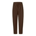 thumbnail image 5 of Women's Wide Leg Sweatpants Fleece Lined Baggy Straight Leg Lounge Pants Fall Outfits Athletic Joggers with Pockets 2025 Brown L, 5 of 5