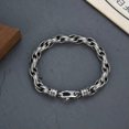 thumbnail image 6 of HOOUN Real S925 Sterling Silver Chain Men Women 8mm Carved Pattern Oval Link Bracelet-7.1inch, 6 of 7