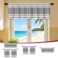 thumbnail image 7 of Aoznliie Curtains Sets, Washable Light Filtering Waterproof Valance & Curtains for Kitchen Window, 3 Piece Rod Pocket Gray Stripe Collection for Cafe, 7 of 7