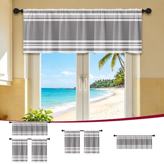 PSVFUJZ Short Curtains,17.7x53.9 In Waterproof Light Filtering Half Kitchen Curtains,Washable Cafe Style Drapes for Home Dining Room and General Daily Use