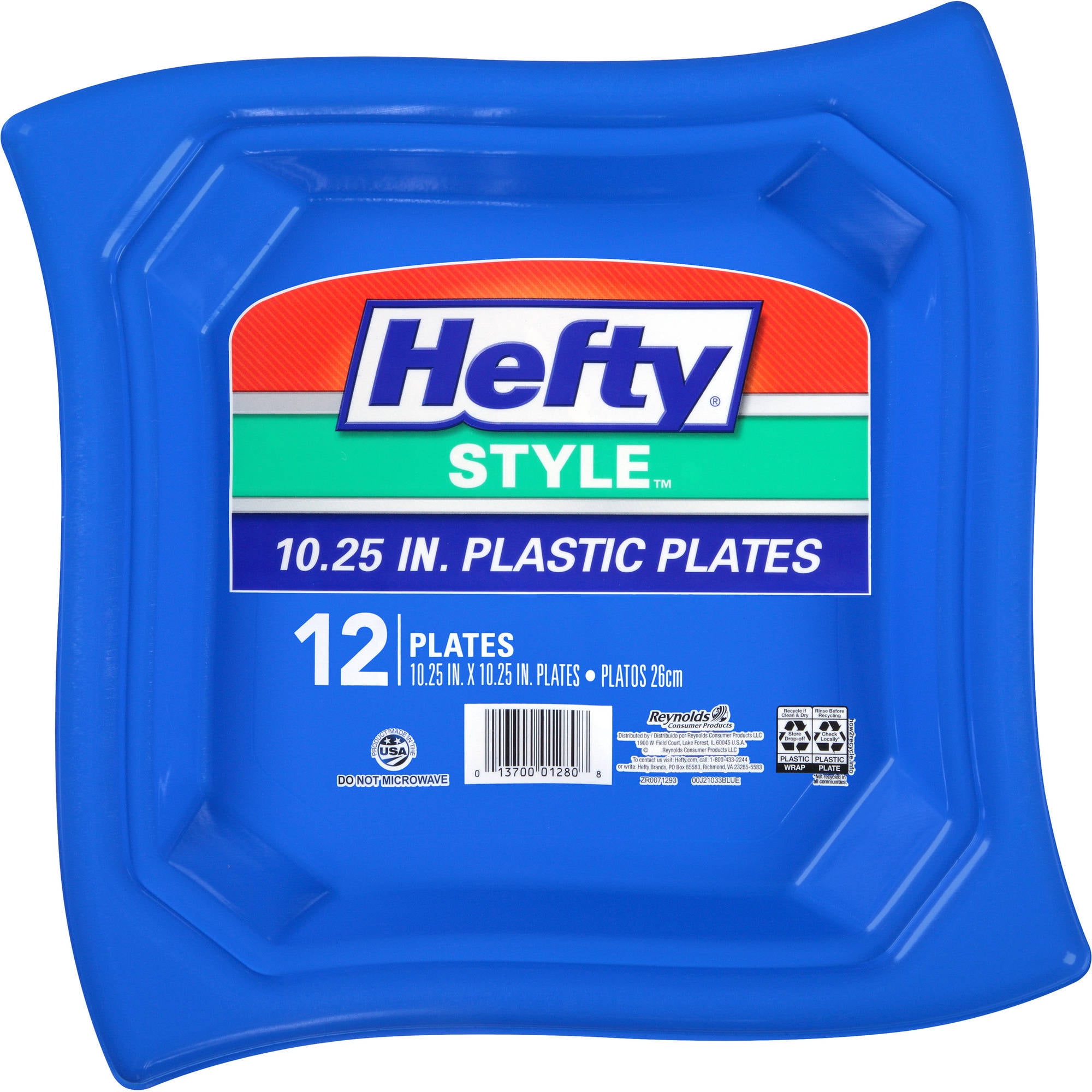Hefty Style Blue 10.25 IN. Plastic Plates, 12 count