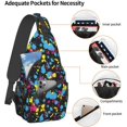 thumbnail image 4 of Glow in Dark Neon Splatter Sling Bag Crossbody Hiking Travel Chest Bags Backpack Shoulder Daypack for Women Men, 4 of 7