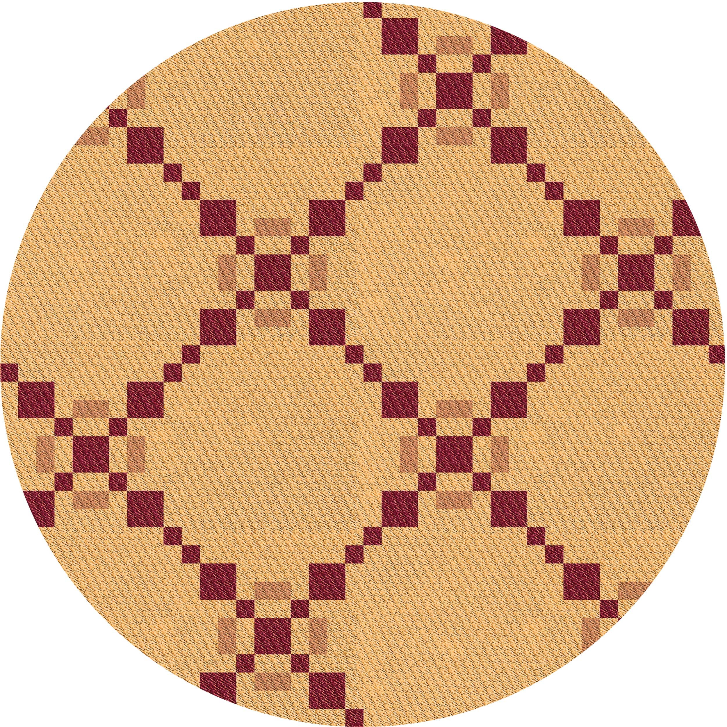 Ahgly Company Indoor Round Patterned Papaya Orange Area Rugs, 5' Round ...