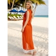 thumbnail image 4 of HAPPY BAY Women's Chiffon Summer Beach Open Front Lightweight Beachwear Duster Kimono Cardigan M-L Orange_AB874, 4 of 5