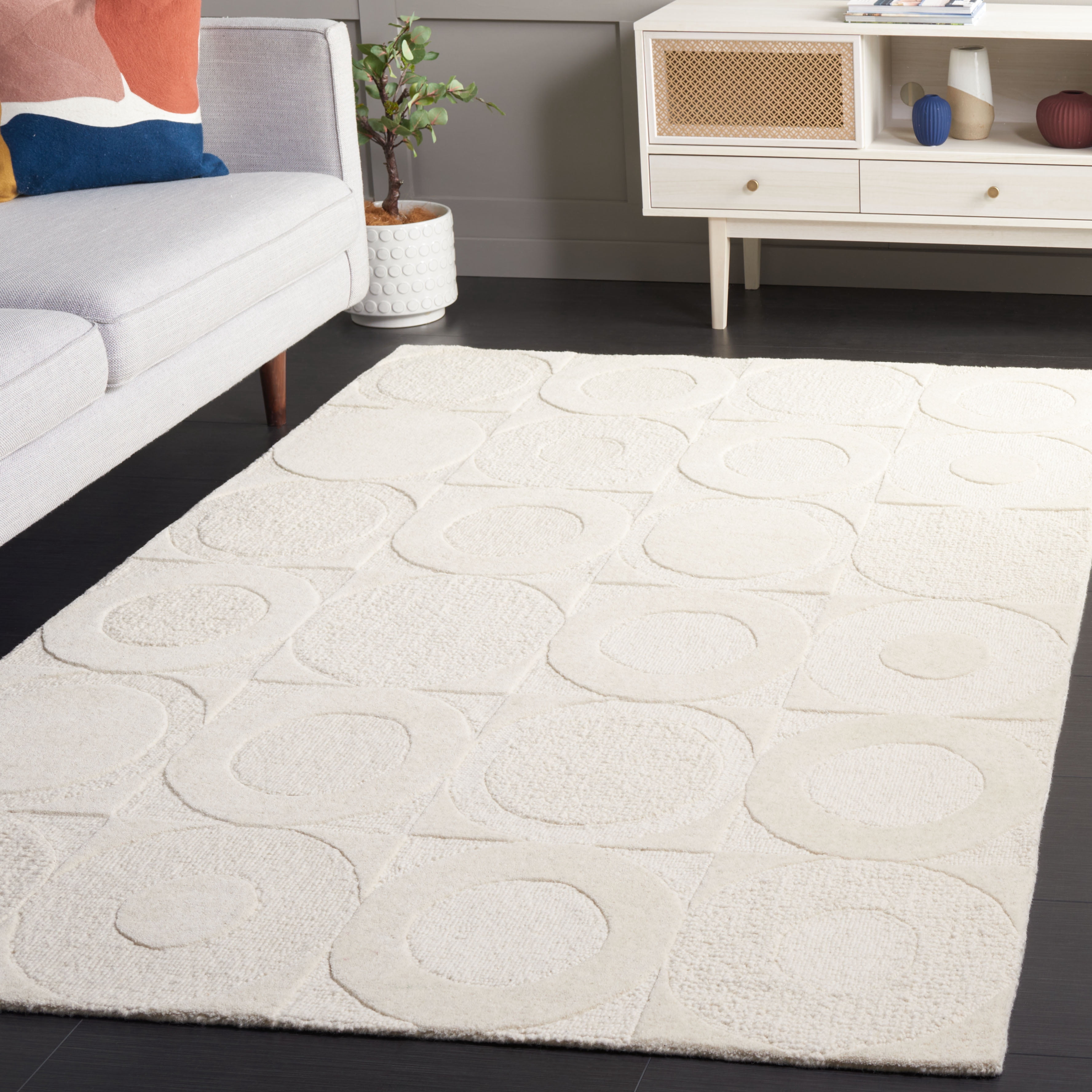 SAFAVIEH Soho Franklin Abstract Area Rug, Beige/Ivory, 4' x 6'