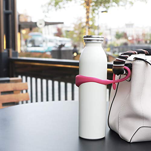 1pc Solid Color Water Bottle Carrier, Braided Handle Strap With Safety Ring  And Hook Loop, Fits And Other Bottles 12-64 Ounces
