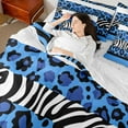 thumbnail image 4 of Feelyou Zebra Leopard Print Bedding Comforter Set 7pcs, Blue Polkadots Queen Bedding Sets, 4 of 8