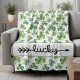 thumbnail image 2 of Saint Patrick's Day Blanket Soft Cozy Warm Throw Blanket for Couch, Plush Fuzzy Flannel Fleece Blankets for Sofa, Spring Lucky Shamrocks Grass Bed Blankets Lightweight Gifts for Women, 32"x48", 2 of 9