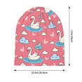 thumbnail image 5 of DouZhe Beanie Hats for Men and Women, Cute Swan Doodle Pink Patterns Adult Unisex Knit Hat Winter Warm Skull Cap, 5 of 7