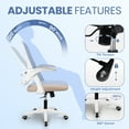 thumbnail image 6 of CELTOSS Ergonomic Office Chair, Flip-Up Arms, Adjustable Lumbar Support, Beige, 6 of 10