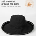 thumbnail image 3 of JSEMOY Wide Brim Ponytail Sun Protection Breathable Quick Drying Waterproof Beach Gardening Hat, Black, 3 of 7