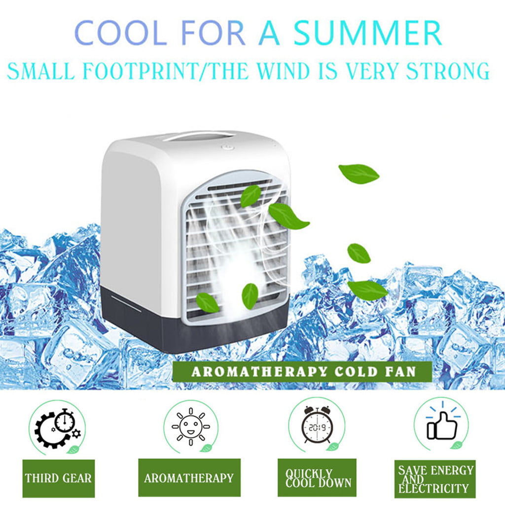 [Freedomgo] USB Mini Air Conditioning Air Cooler Aromatherapy Machine Cold Fan Humidifier