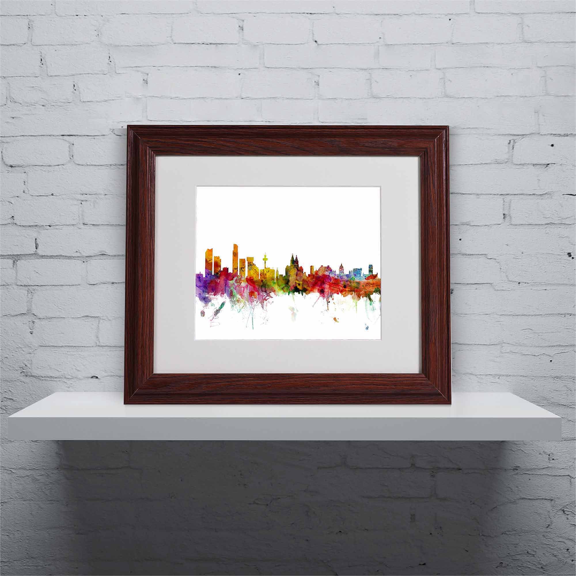 Trademark Fine Art "Liverpool England Skyline" Canvas Art by Michael Tompsett, Wood Frame