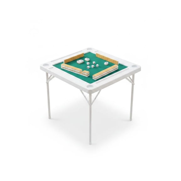 CARTMAN Portable Folding Mahjong Table Square-Player Game Table with Cup Holders Chip With tablecloth