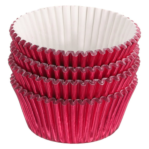 Metallic Foil Cupcake Liners for Baking Cupcake, 100Pcs Cupcake Muffins Liners Cupcake Holders, Red