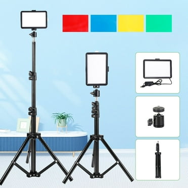 LED Photo Video Light  Ci-Fotto Dimmable 5600K USB LED Continuous Light Photography Light with Tripods and Color Filters for Photo Studios, YouTube, TikTok, Video Recording, Game Streaming