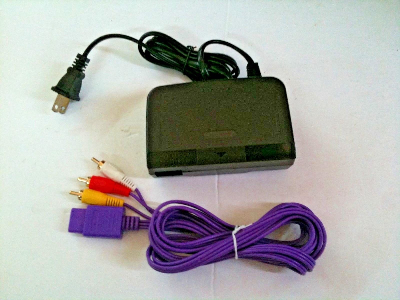 Combo Indigo AV Cable Cord & AC Power Adapter Cord Set For N64 Nintendo