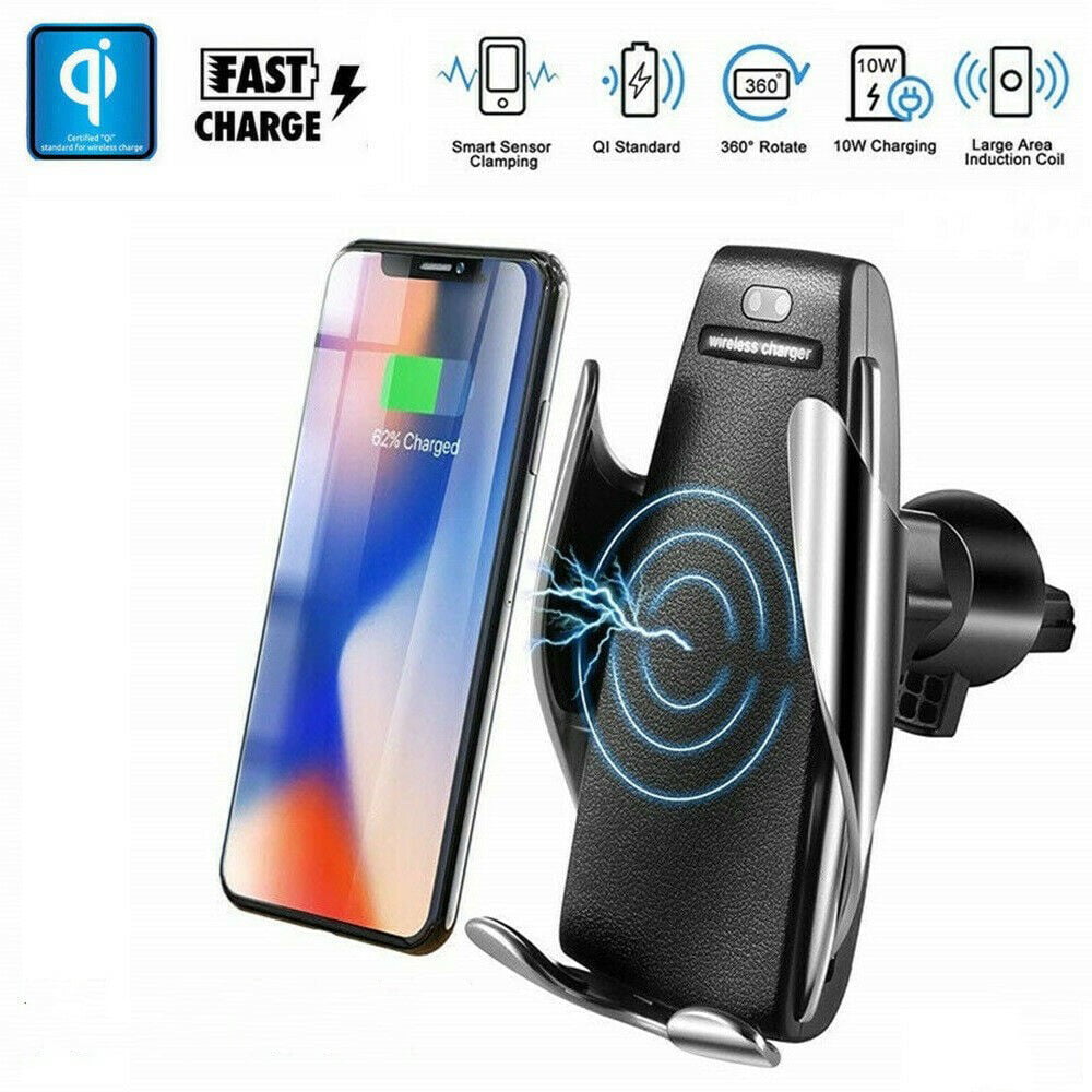 Wireless Car Charger Mount Air Vent Phone Holder for Car, Auto Clamping Car Phone Mount Fits for iPhone Xs/Xs Max/XR/8 Plus,Samsung Galaxy S10/S10+ S9/S8,and All Qi-Enable Devices 10W Fast Charging 