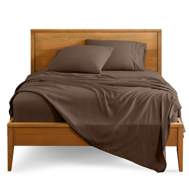 Bare Home Premium 1800 Collection 3-Piece Bed Sheet Set, Twin-XL, Cocoa