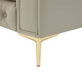 thumbnail image 6 of Nicole Miller Melia Modern Chesterfield Leather PU Button Tufted 3 Seat Sofa with Gold Leg, Rolled Arms, Grey, 6 of 9
